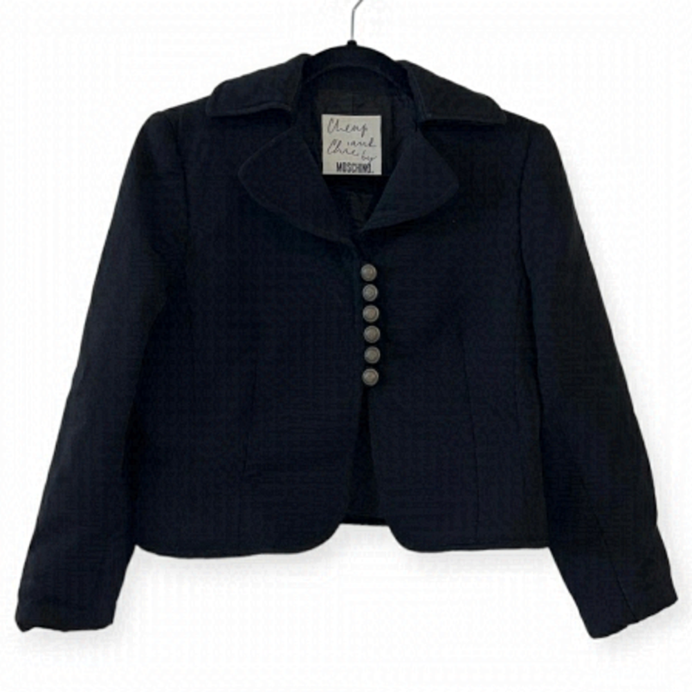 MOSCHINO Cheap & Chic Black Virgin Wool Jacket size 12